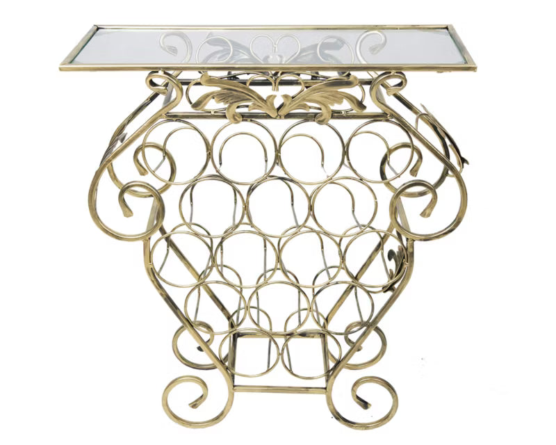 Vinreol Garth 60x22,5x66 cm Sort og Guld