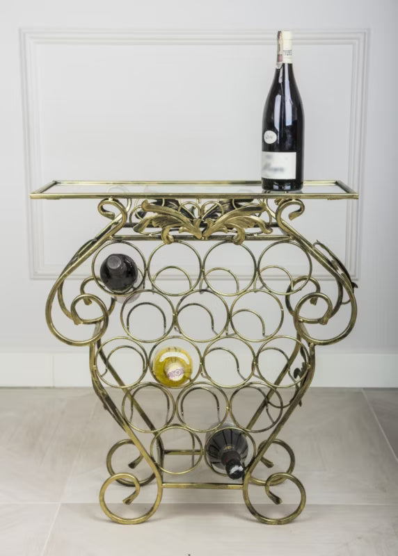 Vinreol Garth 60x22,5x66 cm Sort og Guld