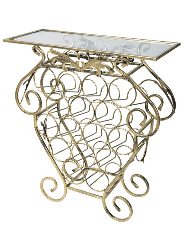 Vinreol Garth 60x22,5x66 cm Sort og Guld