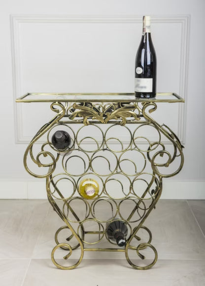 Vinreol Garth 60x22,5x66 cm Sort og Guld