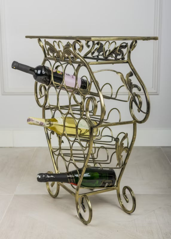 Vinreol Garth 60x22,5x66 cm Sort og Guld