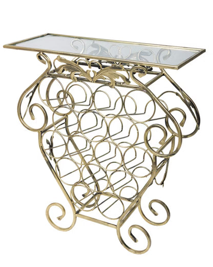 Vinreol Garth 60x22,5x66 cm Sort og Guld