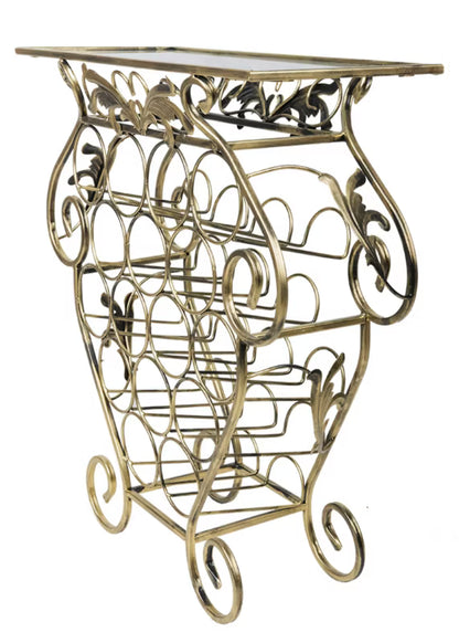 Vinreol Garth 60x22,5x66 cm Sort og Guld