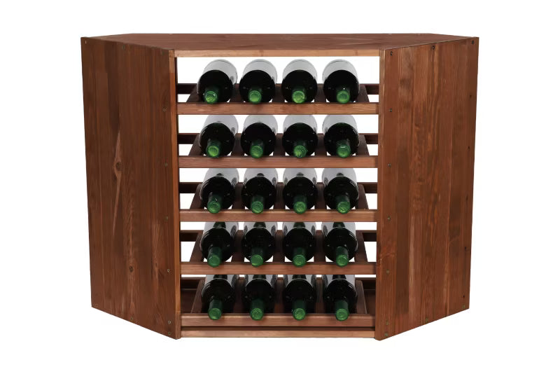 Vinreol Hjørne 20 Flasker Brun