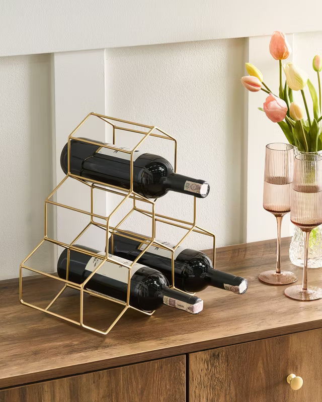 Vinreol Listowel 35x15x34 cm Guld Metal