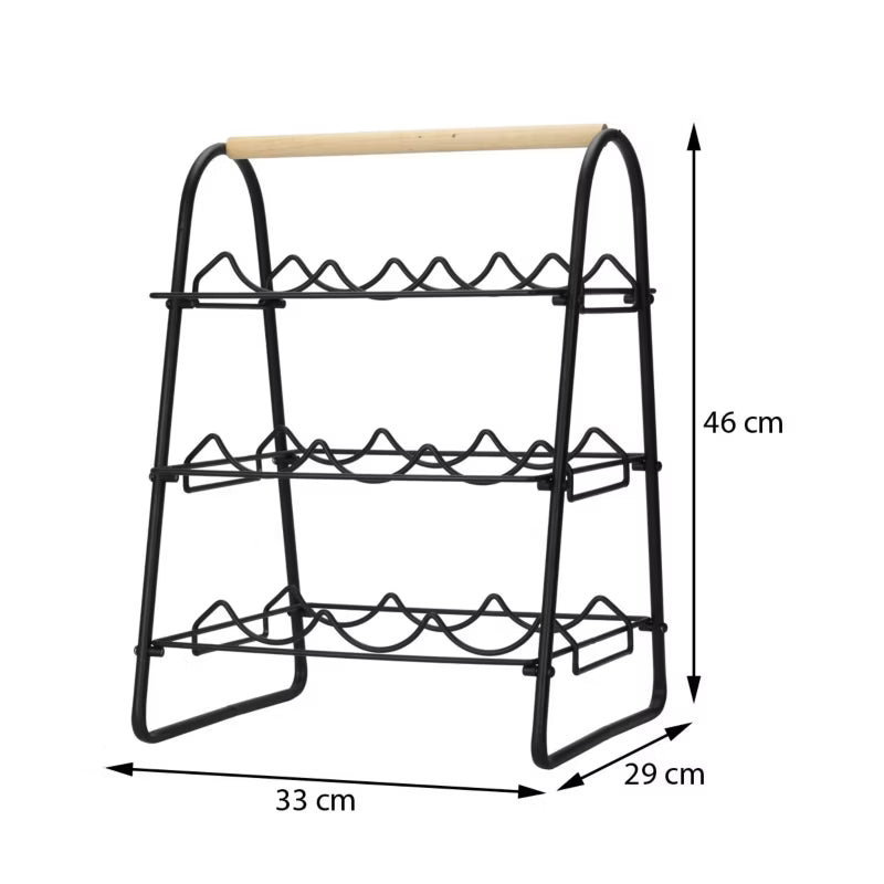 Vinreol Loft 46x33x29 cm Sort Metal