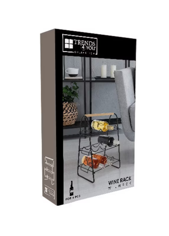 Vinreol Loft 46x33x29 cm Sort Metal