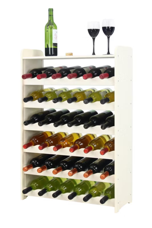 Vinreol med Hylde 62,6x91,4 cm Hvid 36 Flasker