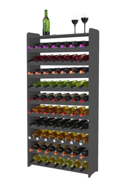Vinreol med Hylde 72x159 cm Mørkegrå 70 Flasker
