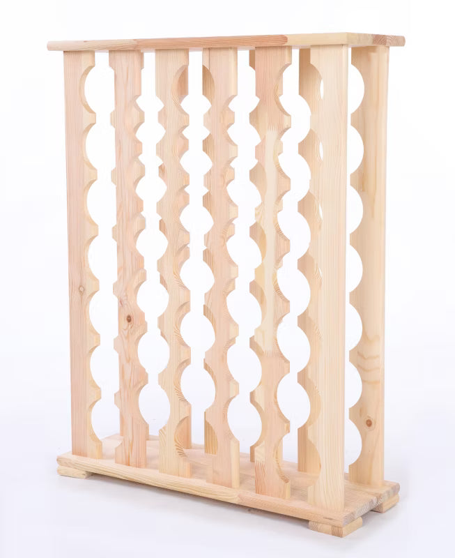 Vinreol med Hylde Fyrretræ 33 Flasker Beige