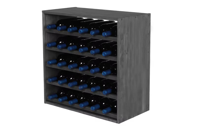 Vinreol Modulær 60x60 cm Grå til 30 Flasker