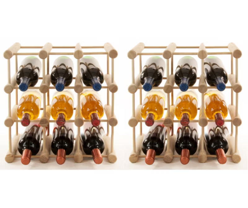 Vinreol Modulopbygget 18 Flasker Fyrretræ Natur