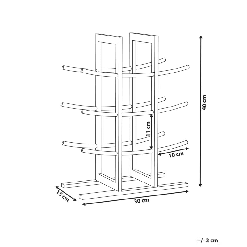 Vinreol Monaghan 30x15x40 cm Sort Metal