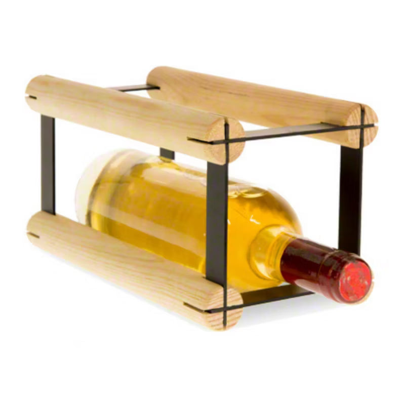 Vinreol RW-8 12,5x12,5 cm Sort Metal og Natur Træ