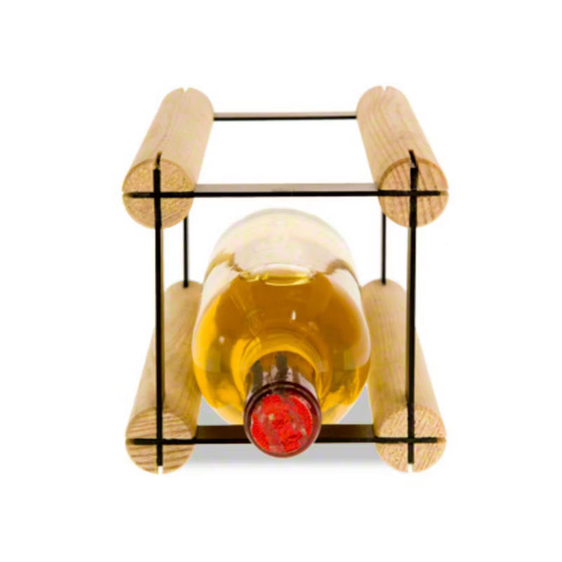 Vinreol RW-8 12,5x12,5 cm Sort Metal og Natur Træ