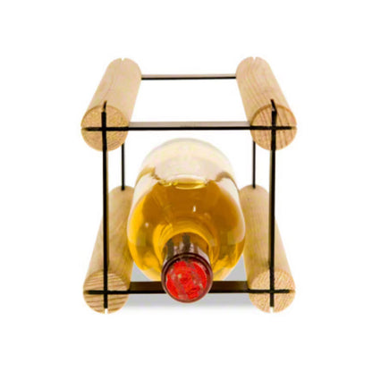 Vinreol RW-8 12,5x12,5 cm Sort Metal og Natur Træ