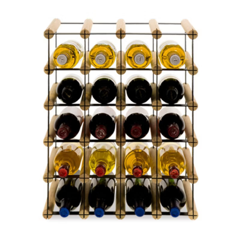 Vinreol RW-8 42,5x24,5x52,5 cm 20 Flasker Sort og Træ