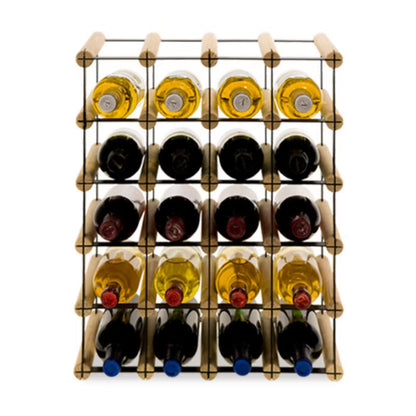 Vinreol RW-8 42,5x24,5x52,5 cm 20 Flasker Sort og Træ