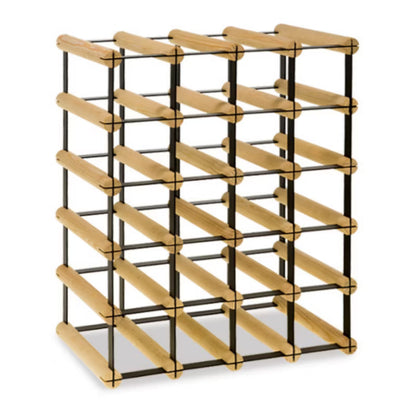 Vinreol RW-8 42,5x24,5x52,5 cm 20 Flasker Sort og Træ