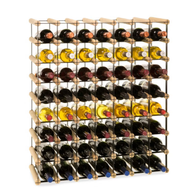 Vinreol RW-8 72,5x24,5x82,5 cm 56 Flasker Natur Sort