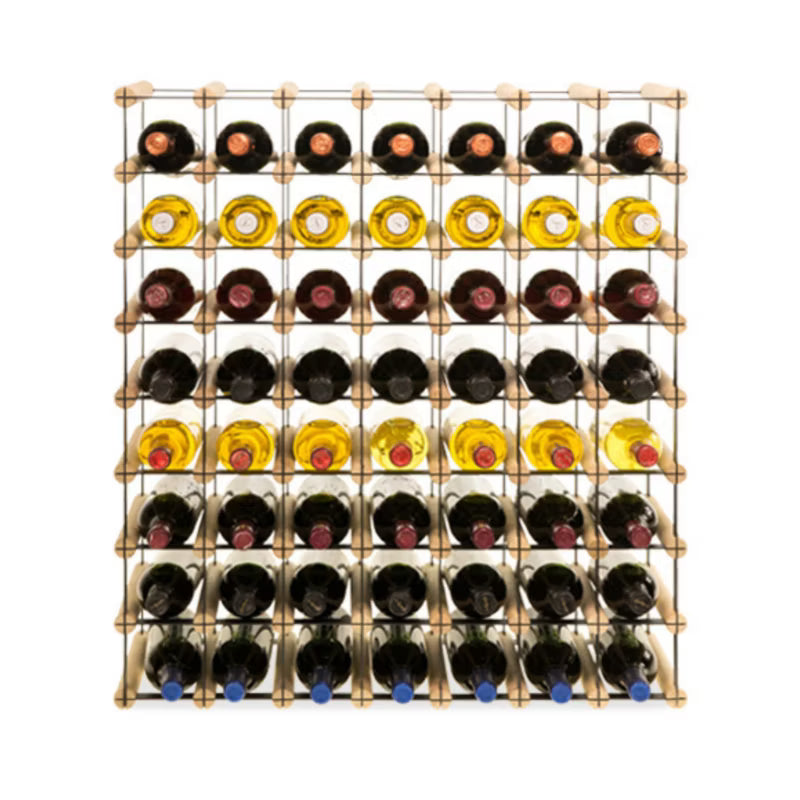 Vinreol RW-8 72,5x24,5x82,5 cm 56 Flasker Natur Sort
