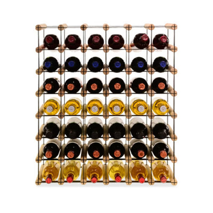 Vinreol RW-8 62,5x24,5x72,5 cm Fyrretræ Natur Sort til 42 Flasker