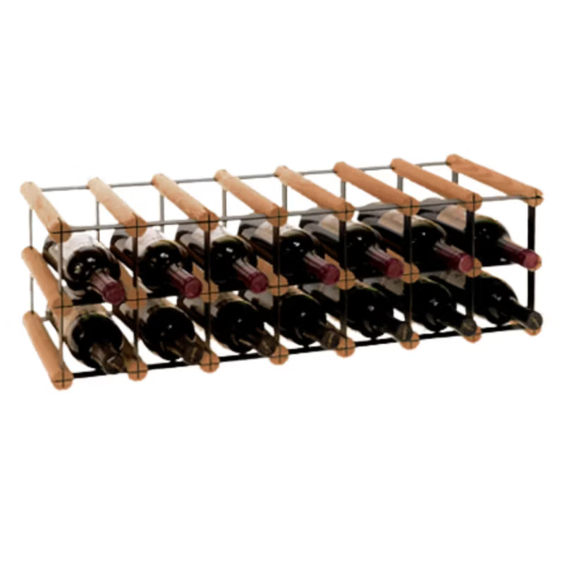 Vinreol RW-8 72,5x22,5 cm Brun Træ og Sort Stål