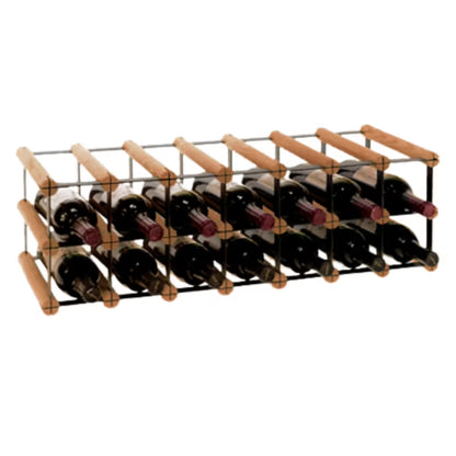 Vinreol RW-8 72,5x22,5 cm Brun Træ og Sort Stål