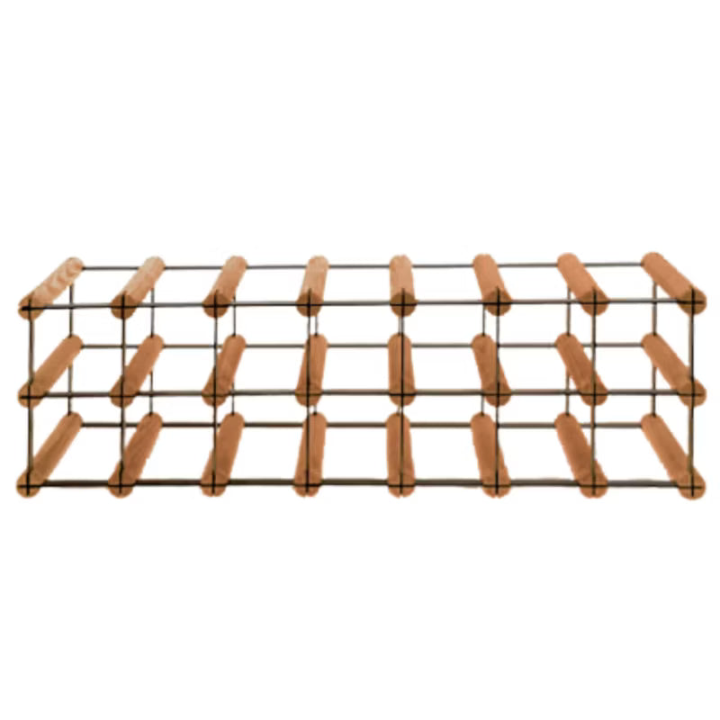 Vinreol RW-8 72,5x22,5 cm Brun Træ og Sort Stål