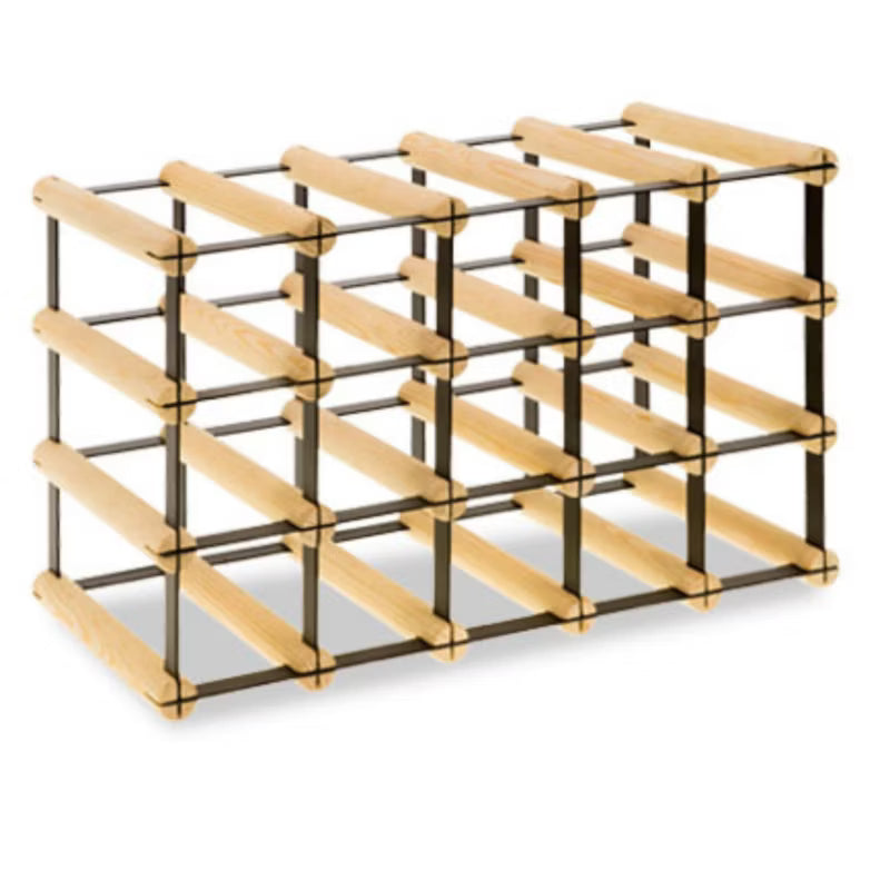Vinreol RW-8 Til 15 Flasker 52,5x32,5 cm Natur Sort