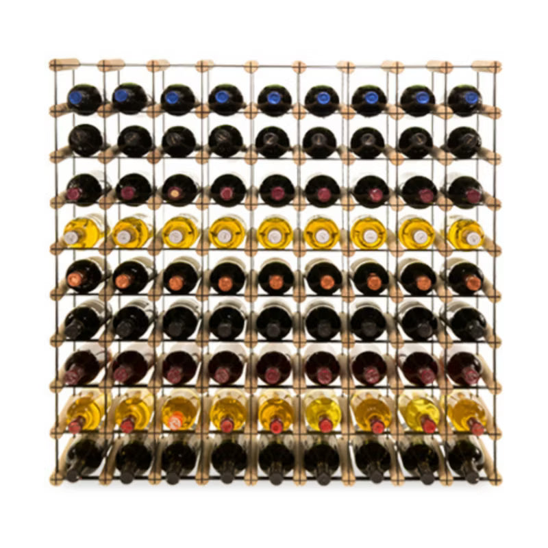 Vinreol RW-8 til 81 Flasker 92,5x92,5 cm Natur Sort