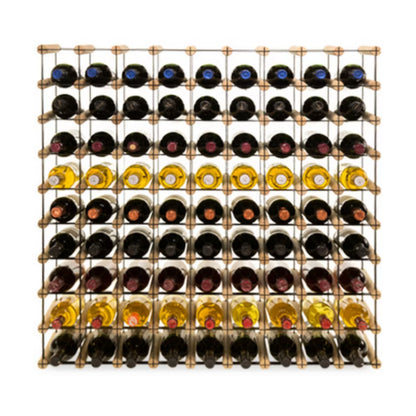 Vinreol RW-8 til 81 Flasker 92,5x92,5 cm Natur Sort