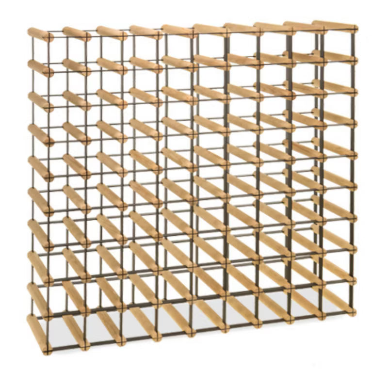 Vinreol RW-8 til 81 Flasker 92,5x92,5 cm Natur Sort