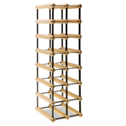 Vinreol RW8 til 14 Flasker 22,5x24,5x72,5 cm Sort og Natur