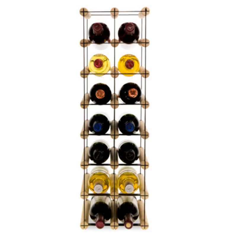 Vinreol RW8 til 14 Flasker 22,5x24,5x72,5 cm Sort og Natur