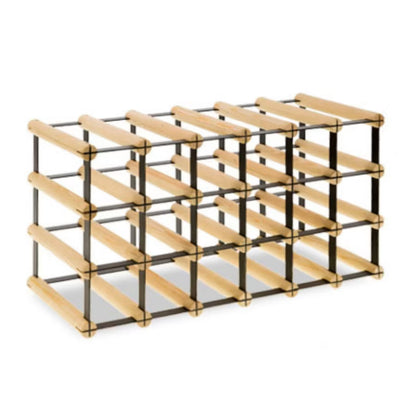 Vinreol RW8 18 Flasker 62,5x24,5x32,5 cm Sort og Natur Træ