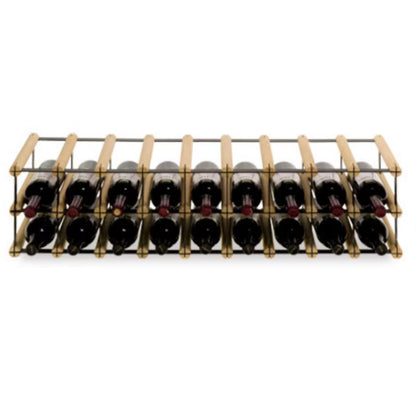 Vinreol RW8 til 18 Flasker 92,5x24,5 cm Sort Træ Natur