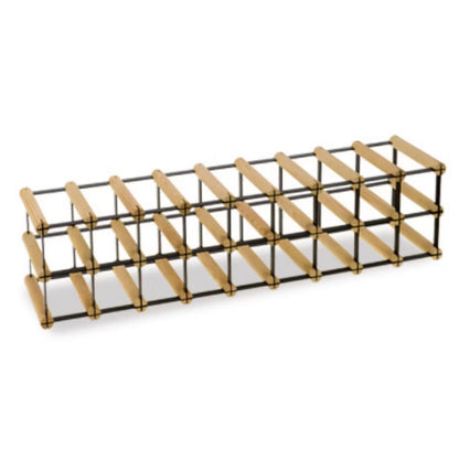 Vinreol RW8 til 18 Flasker 92,5x24,5 cm Sort Træ Natur