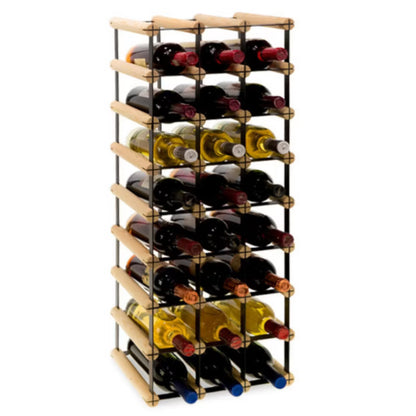 Vinreol RW8 til 24 Flasker 32,5x24,5x82,5 cm Natur Sort