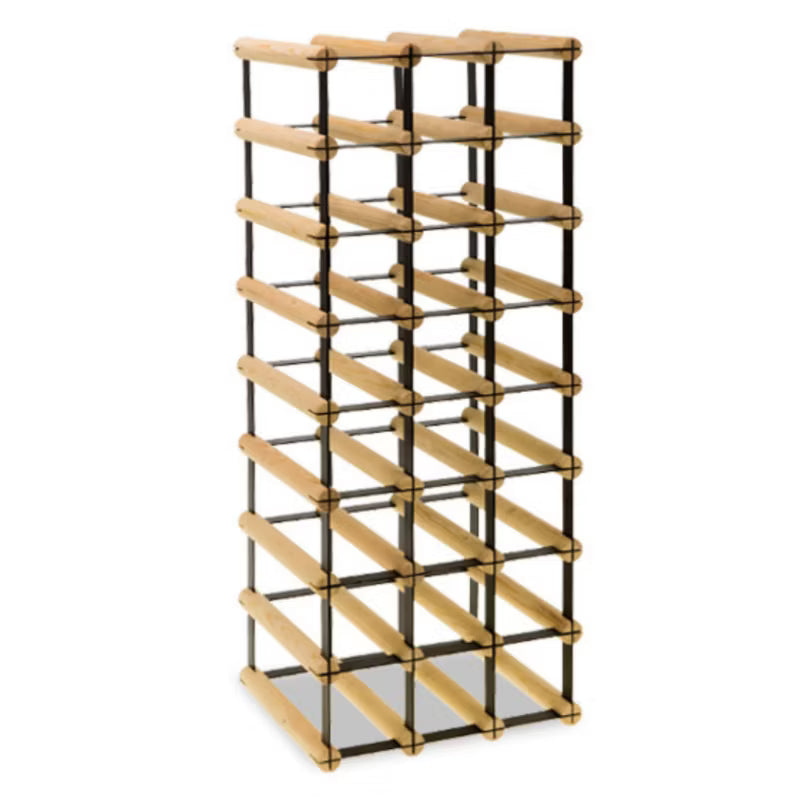 Vinreol RW8 til 24 Flasker 32,5x24,5x82,5 cm Natur Sort