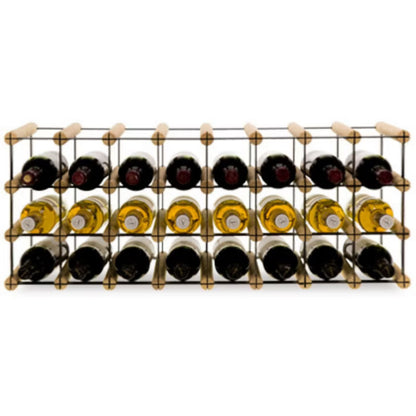 Vinreol RW8 82,5x24,5x32,5 cm til 24 Flasker Sort og Træ