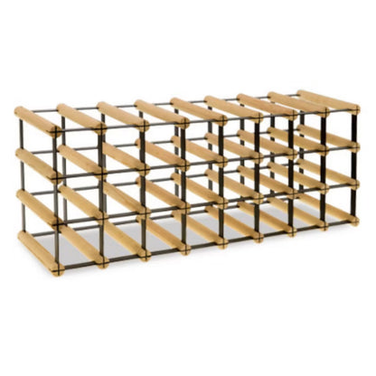 Vinreol RW8 82,5x24,5x32,5 cm til 24 Flasker Sort og Træ