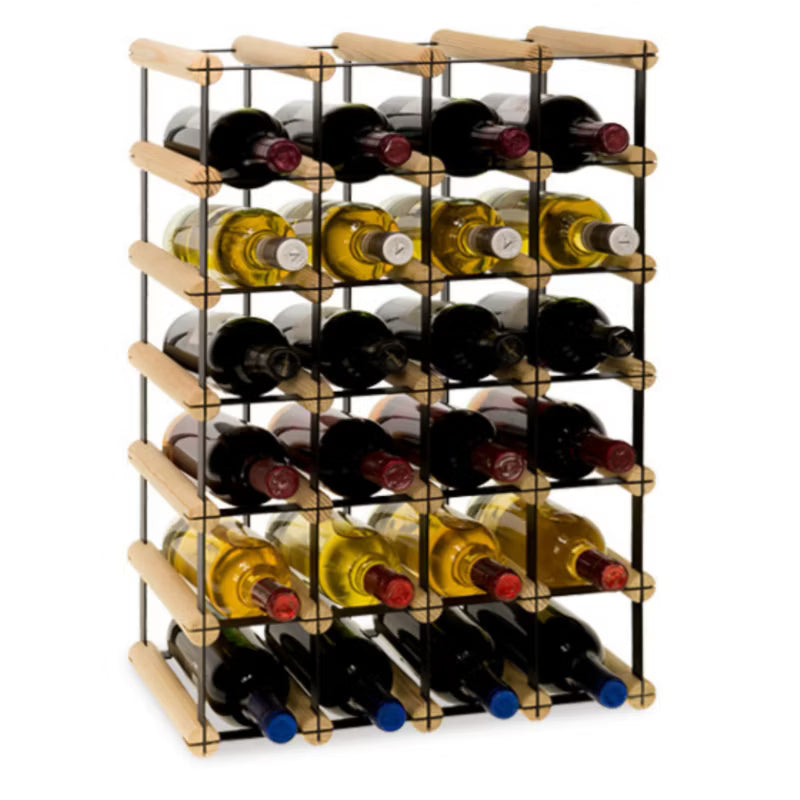 Vinreol RW8 42,5x62,5 cm til 24 Flasker Sort Træ