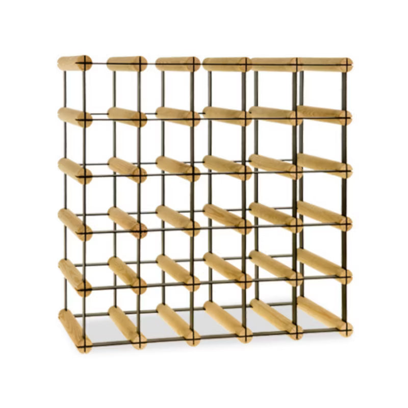 Vinreol RW8 52,5x52,5 cm 25 Flasker Sort Stål og Fyrretræ