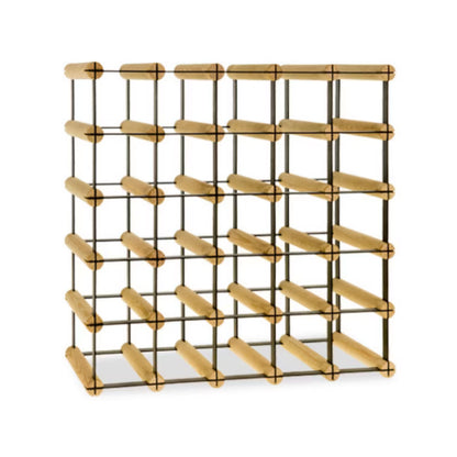 Vinreol RW8 52,5x52,5 cm 25 Flasker Sort Stål og Fyrretræ