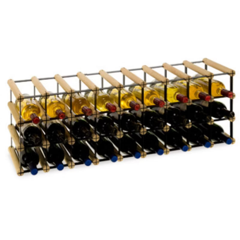 Vinreol RW8 til 27 Flasker Sort Fyrretræ