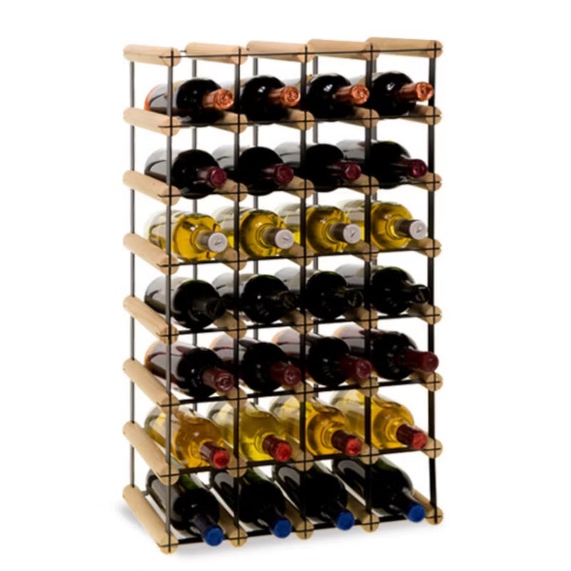 Vinreol RW8 42,5x72,5 cm 28 Flasker Sort Træ