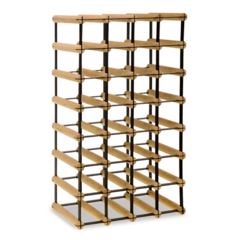 Vinreol RW8 42,5x72,5 cm 28 Flasker Sort Træ