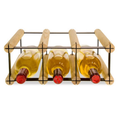 Vinreol RW8 32,5x24,5 cm 3 Flasker Sort Træ