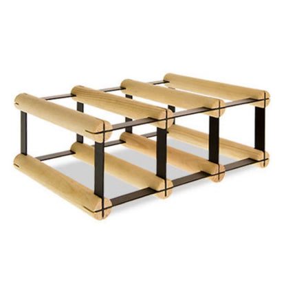 Vinreol RW8 32,5x24,5 cm 3 Flasker Sort Træ
